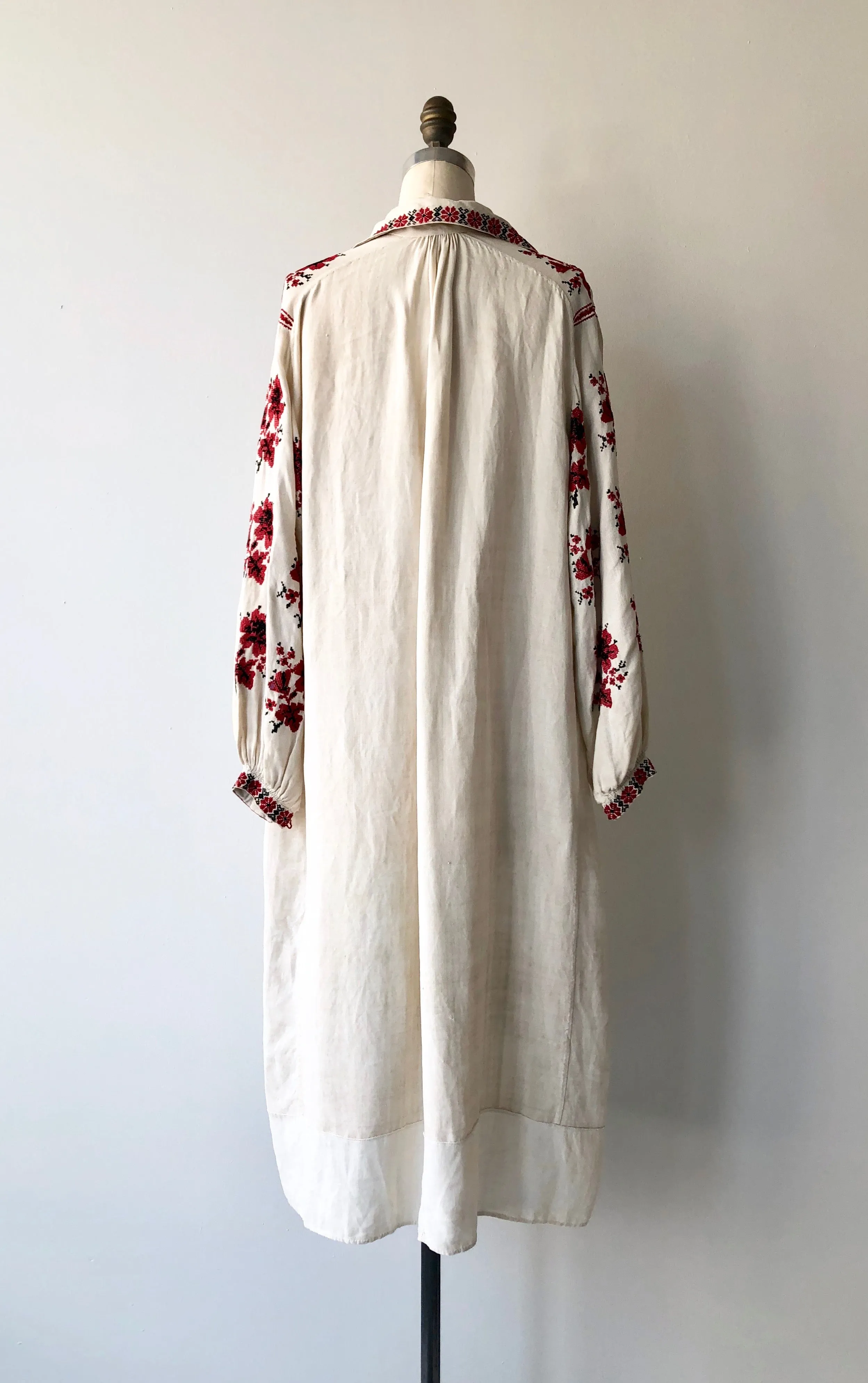 Antique Folk Embroidered Chemise Dress