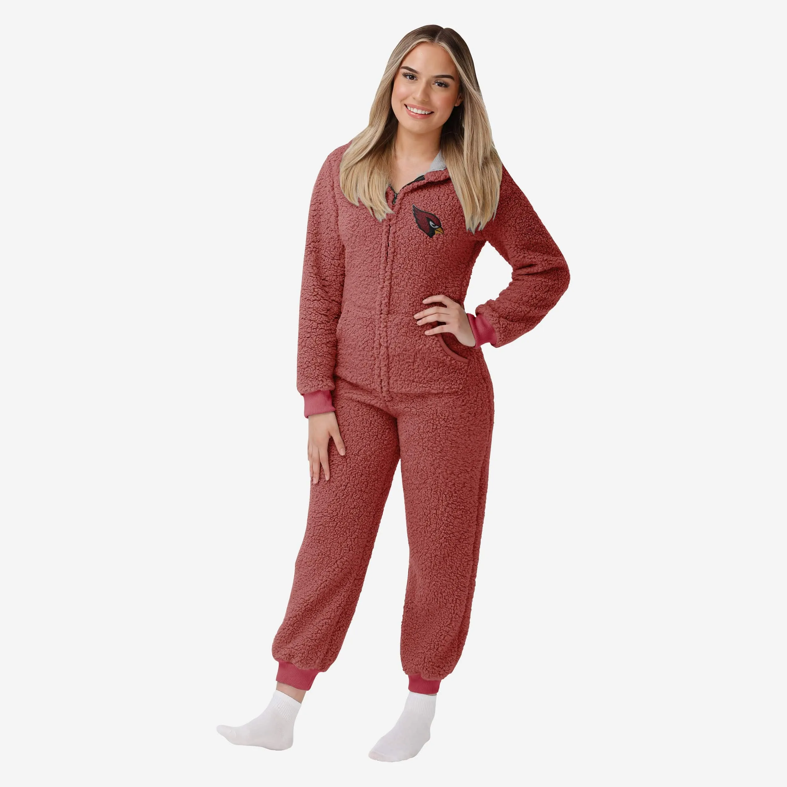 Arizona Cardinals Womens Sherpa One Piece Pajamas