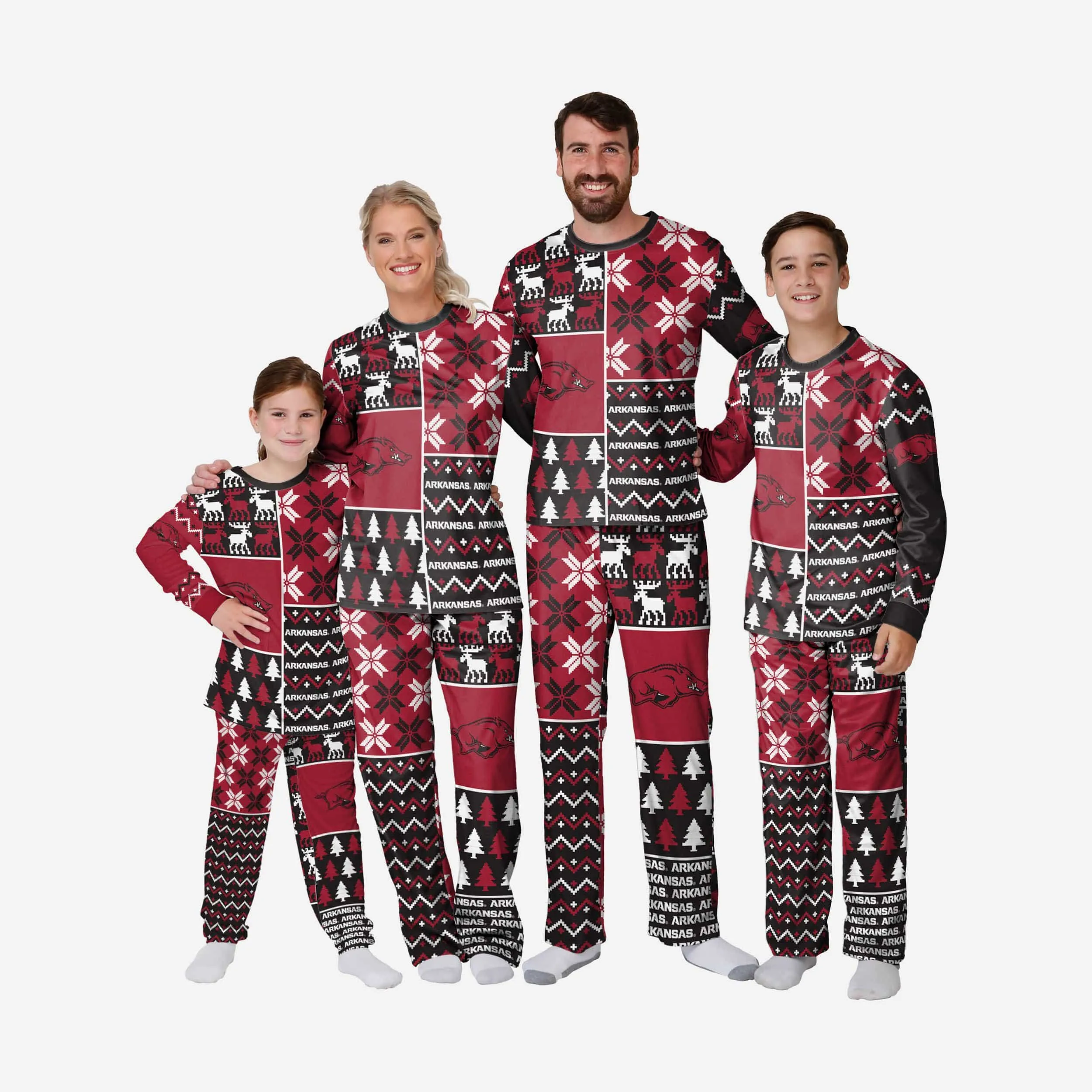 Arkansas Razorbacks Toddler Busy Block Family Holiday Pajamas