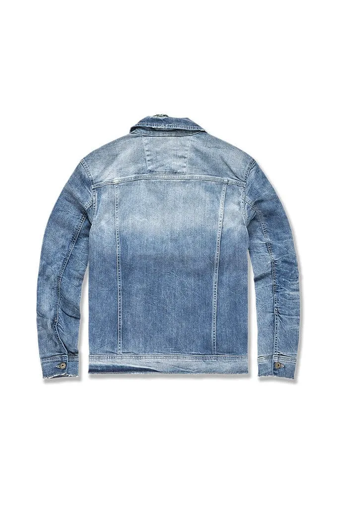 Big Men's Hamilton Denim Trucker Jacket (Aged Wash)