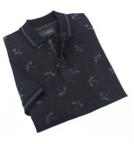 Black Dragonfly Flocking Polo