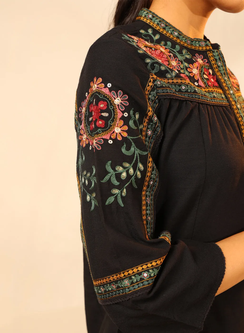 Black Embroidered Tunic