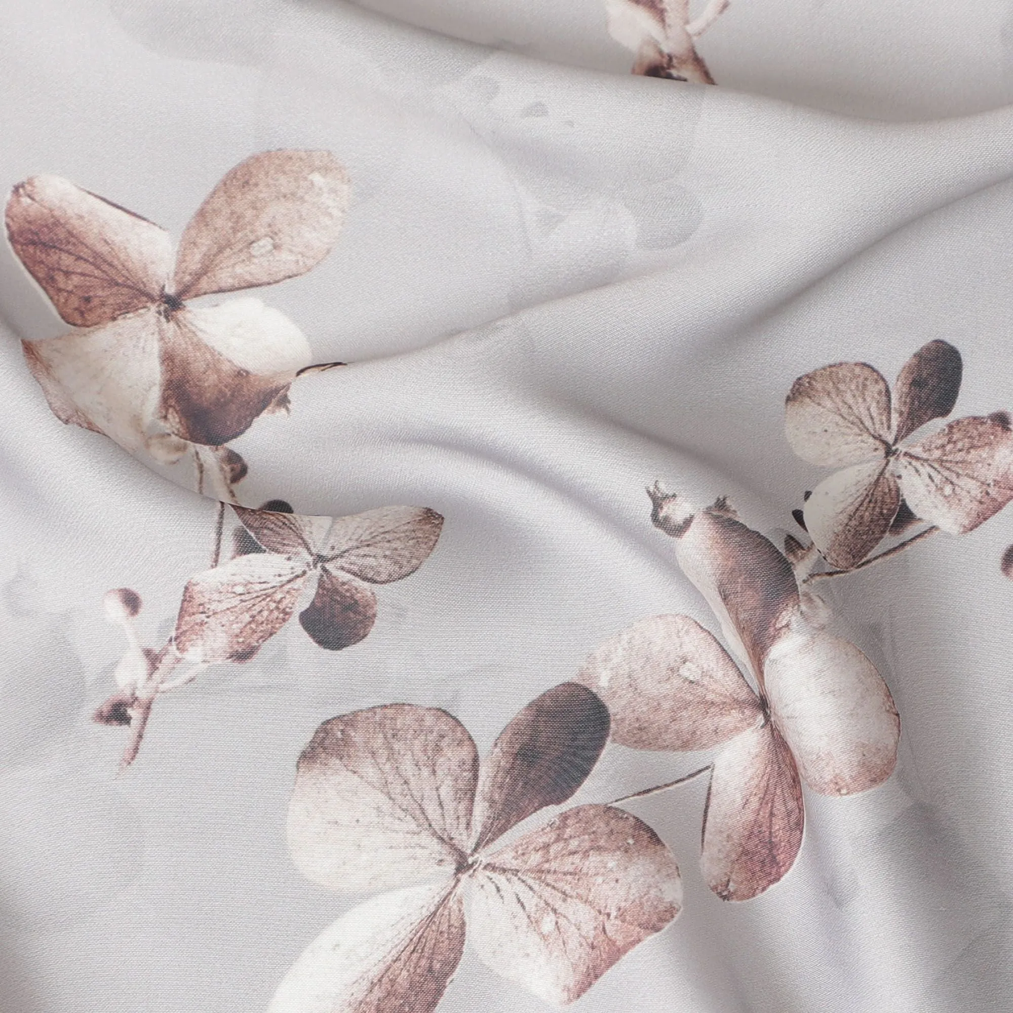 Blush Blossom Spray Synthetic Satin Fabric - 110cm Wide-D18561