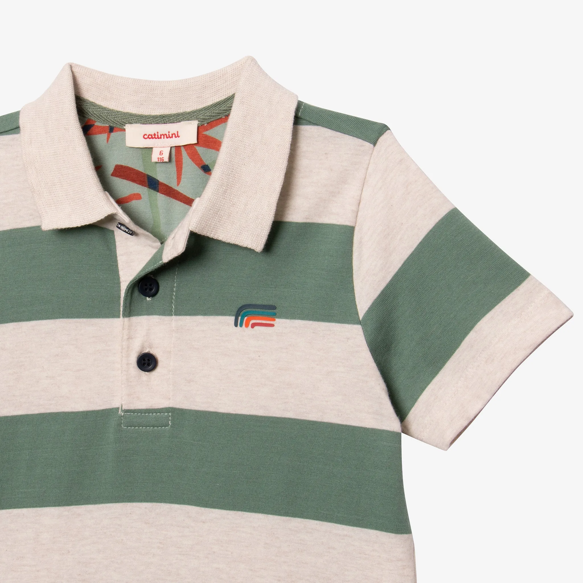 Boys' striped polo shirt