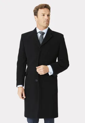 BROOK TAVERNER Wool Cashmere Overcoat BLACK REG