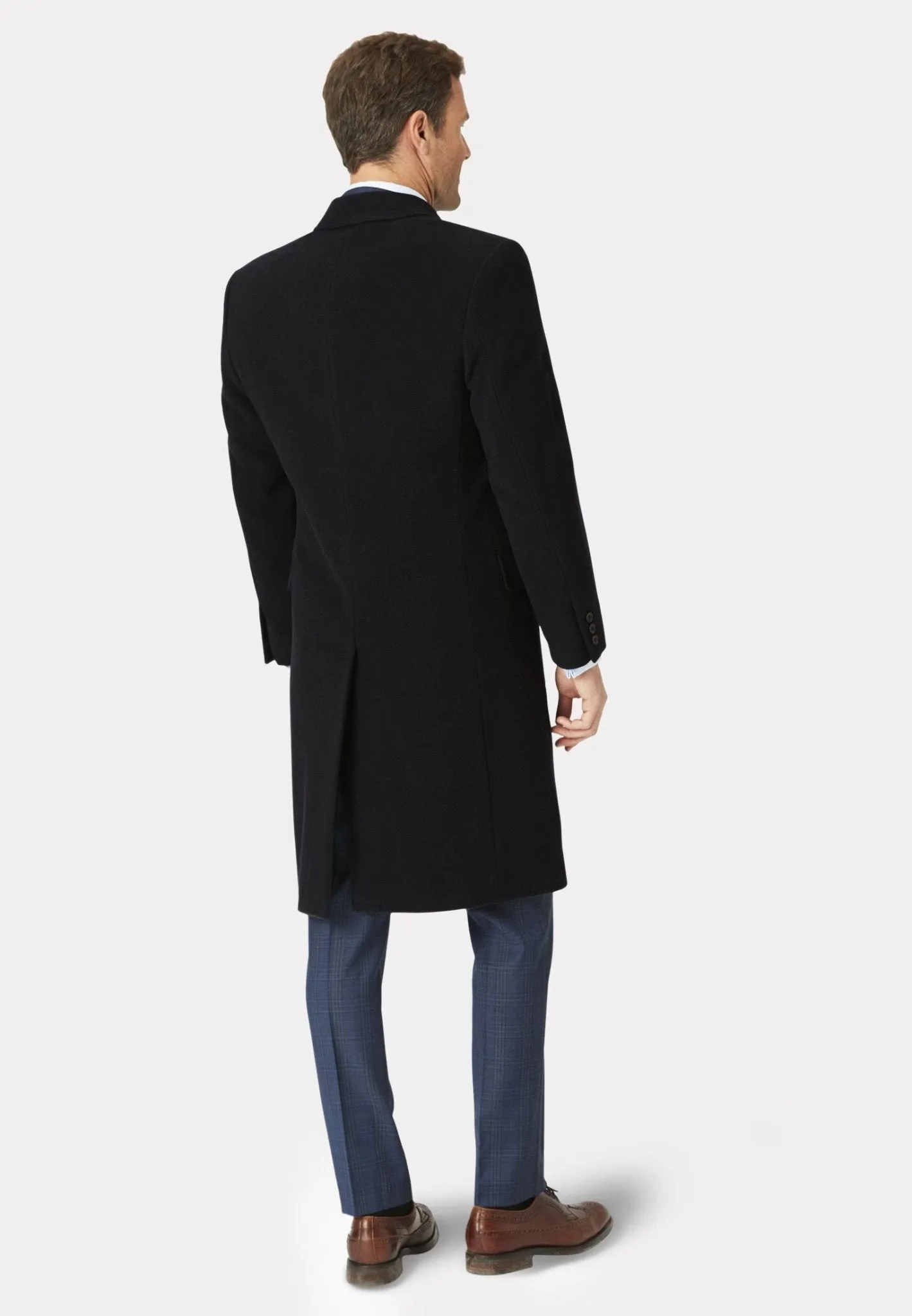 BROOK TAVERNER Wool Cashmere Overcoat BLACK REG