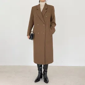 Brown Long Thicken Wool Overcoat