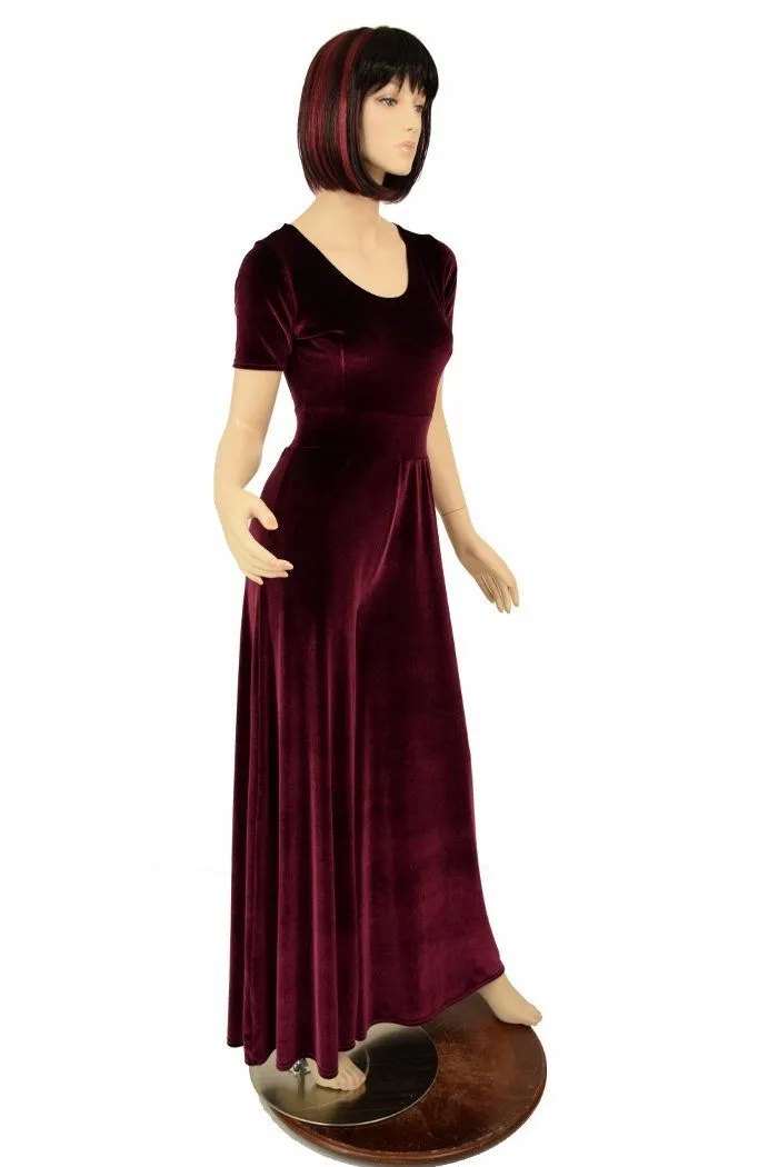 Burgundy Velvet Wide Leg Jumpsuit