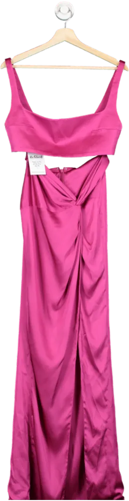 CLO Pink Satin Evening Gown UK 8