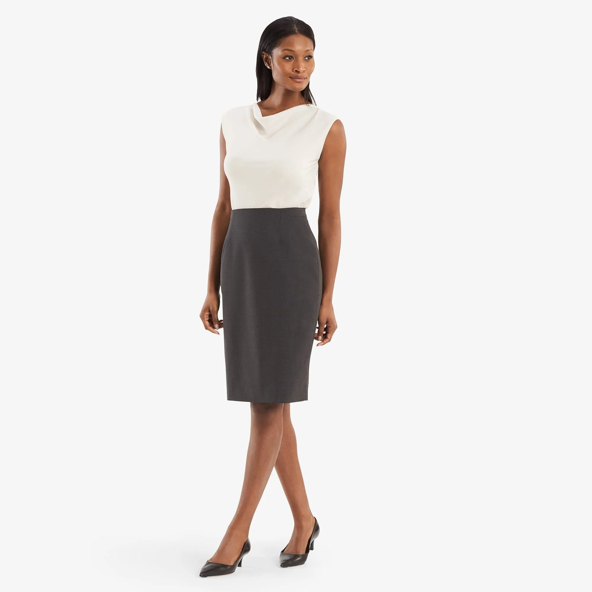 Cobble Hill Skirt - Tropical Wool :: Gray Melange