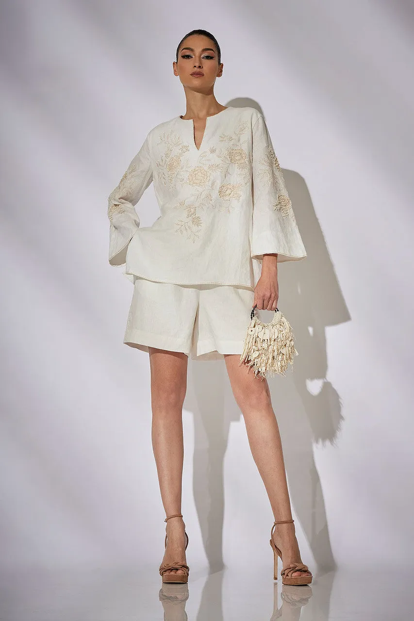 Couture Luxe Linen Embroidered Tunic