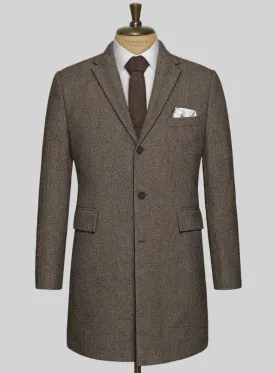 Dapper Brown Tweed Overcoat