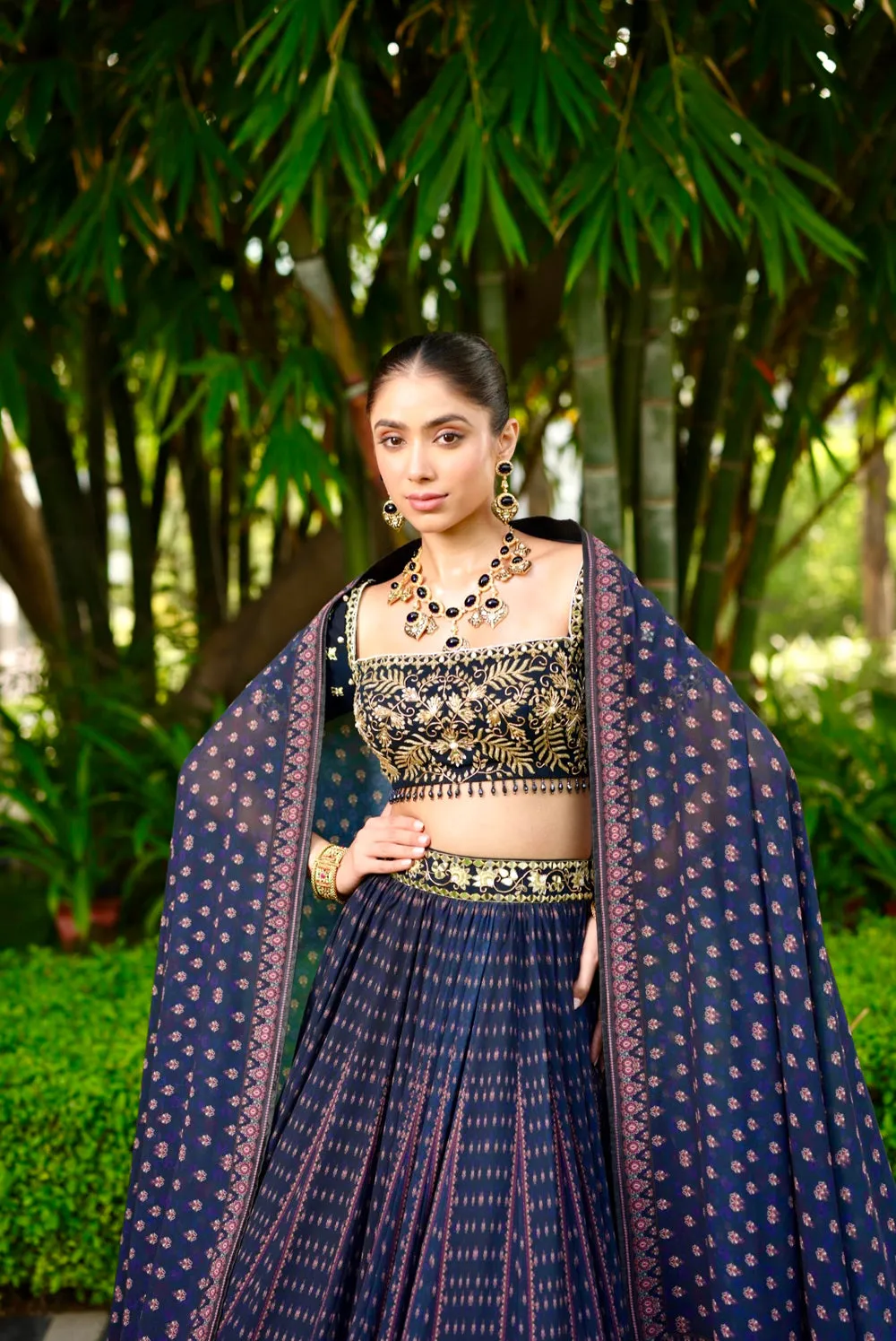 Dark Blue Jahaan Lehenga Set