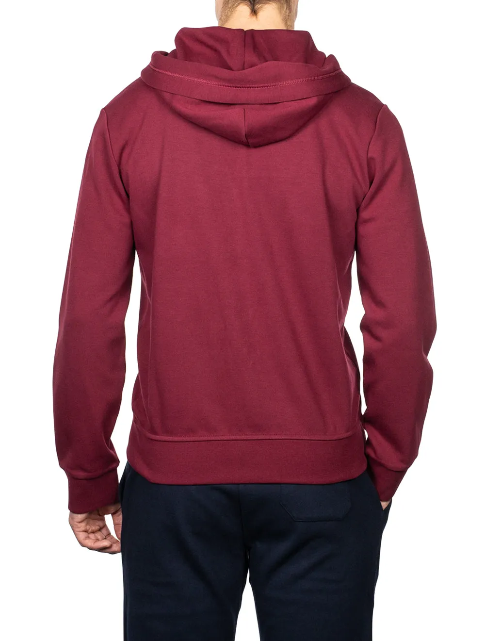 Double-knitted Full-Zip Hoodie Wine