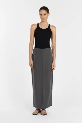 DREW CHARCOAL SPLIT MIDI SKIRT