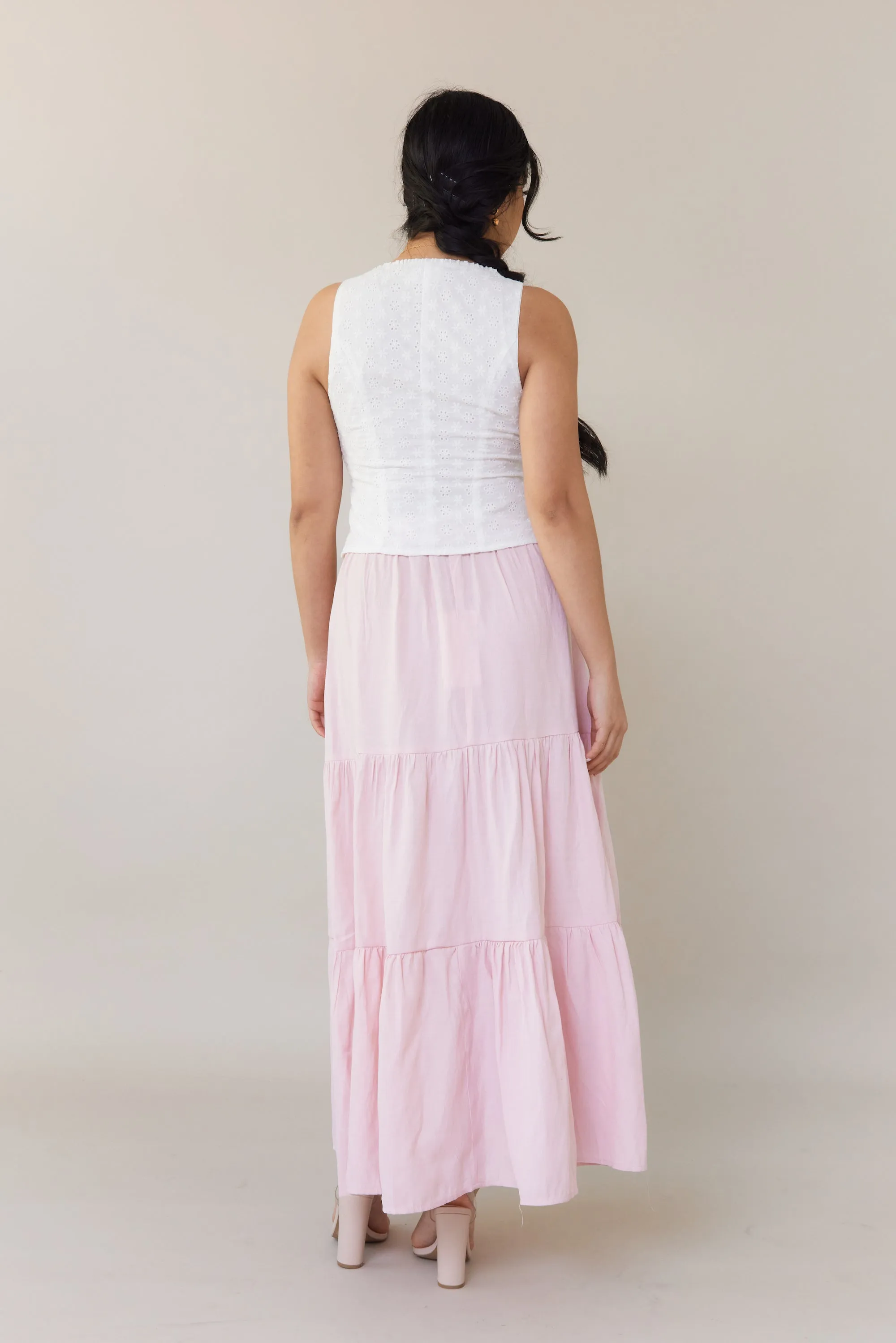 Flowing Midi Skirt - Pink - Sample