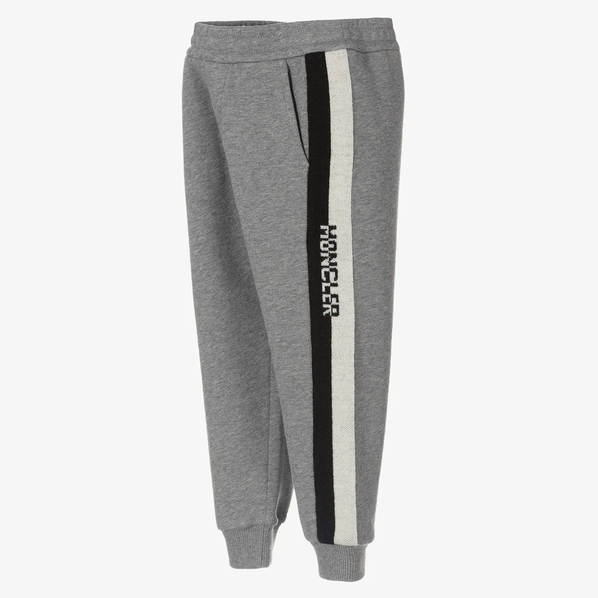 Gray Cotton Logo Joggers