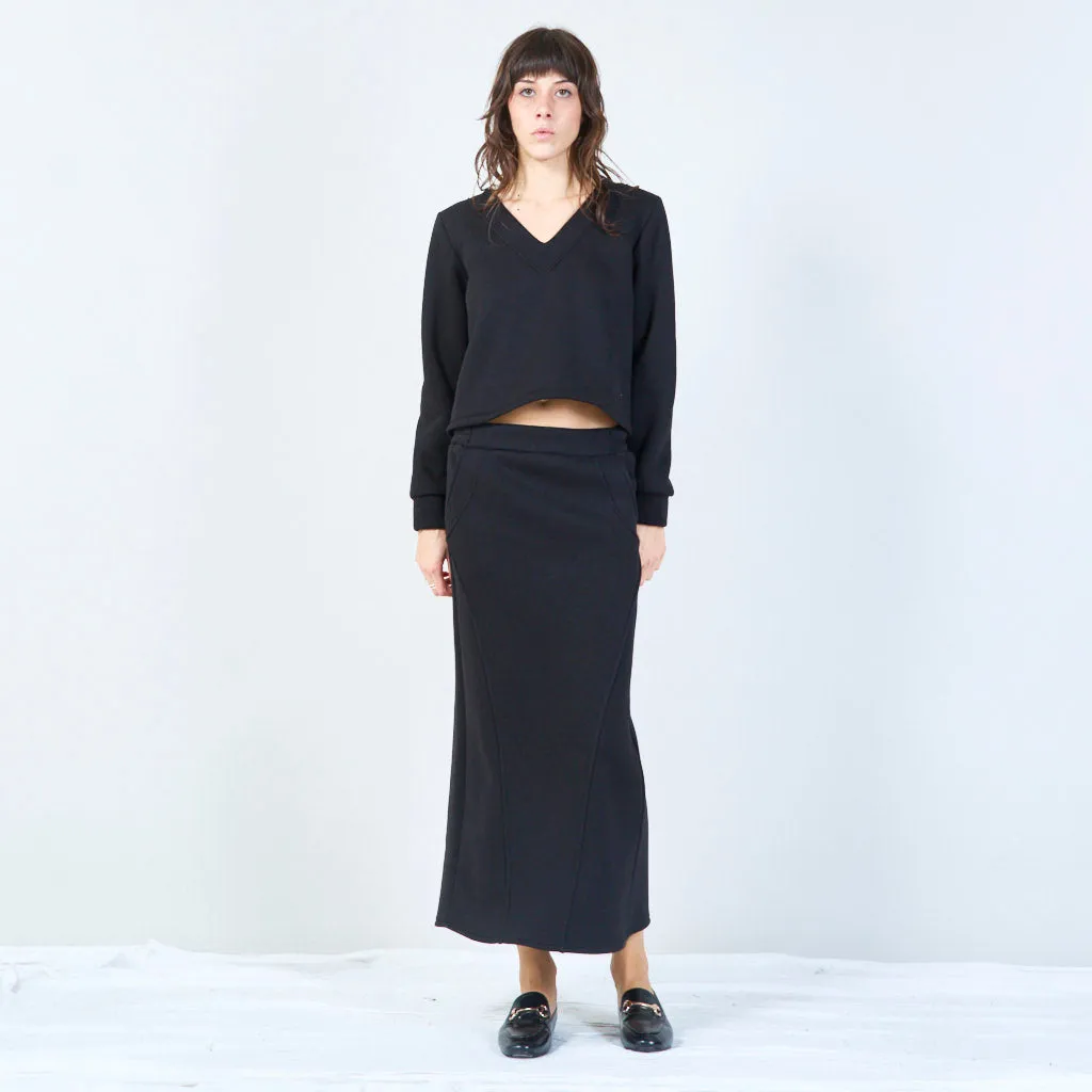 High-waisted midi skirt wholesale