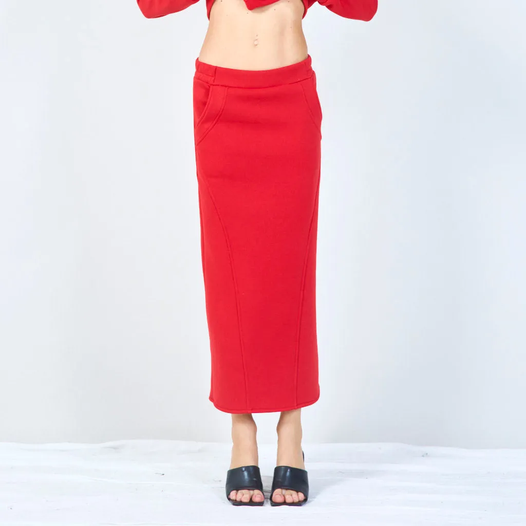 High-waisted midi skirt wholesale