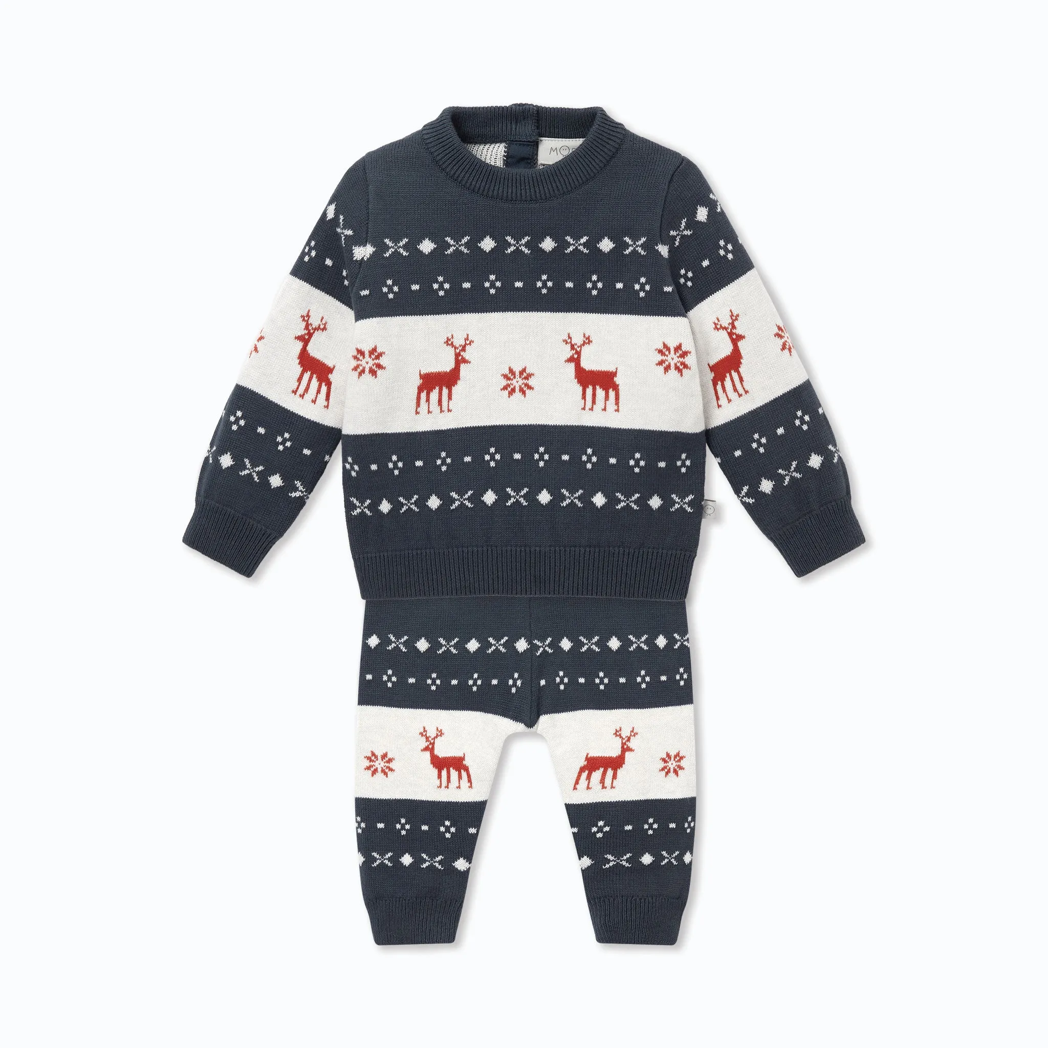 Knitted Reindeer Sweater & Joggers Outfit