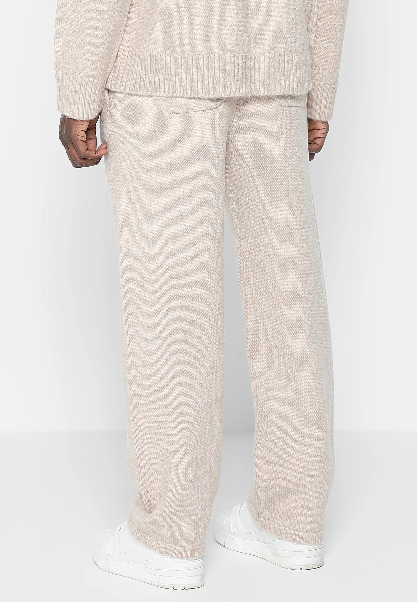 Knitted Relaxed Fit Eiffel Joggers - Beige