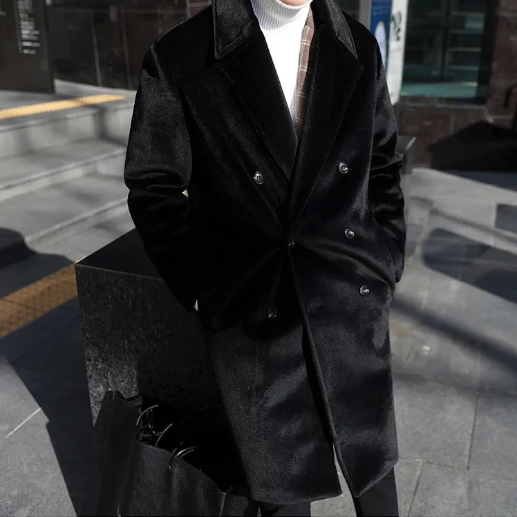 [Korean Style] Glossy Woolen Double Coats