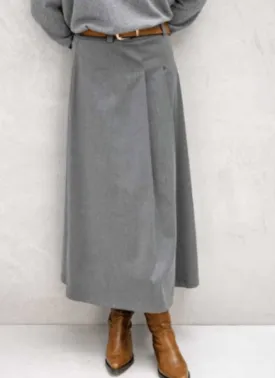 Maria Bellentani high waisted gray midi skirt