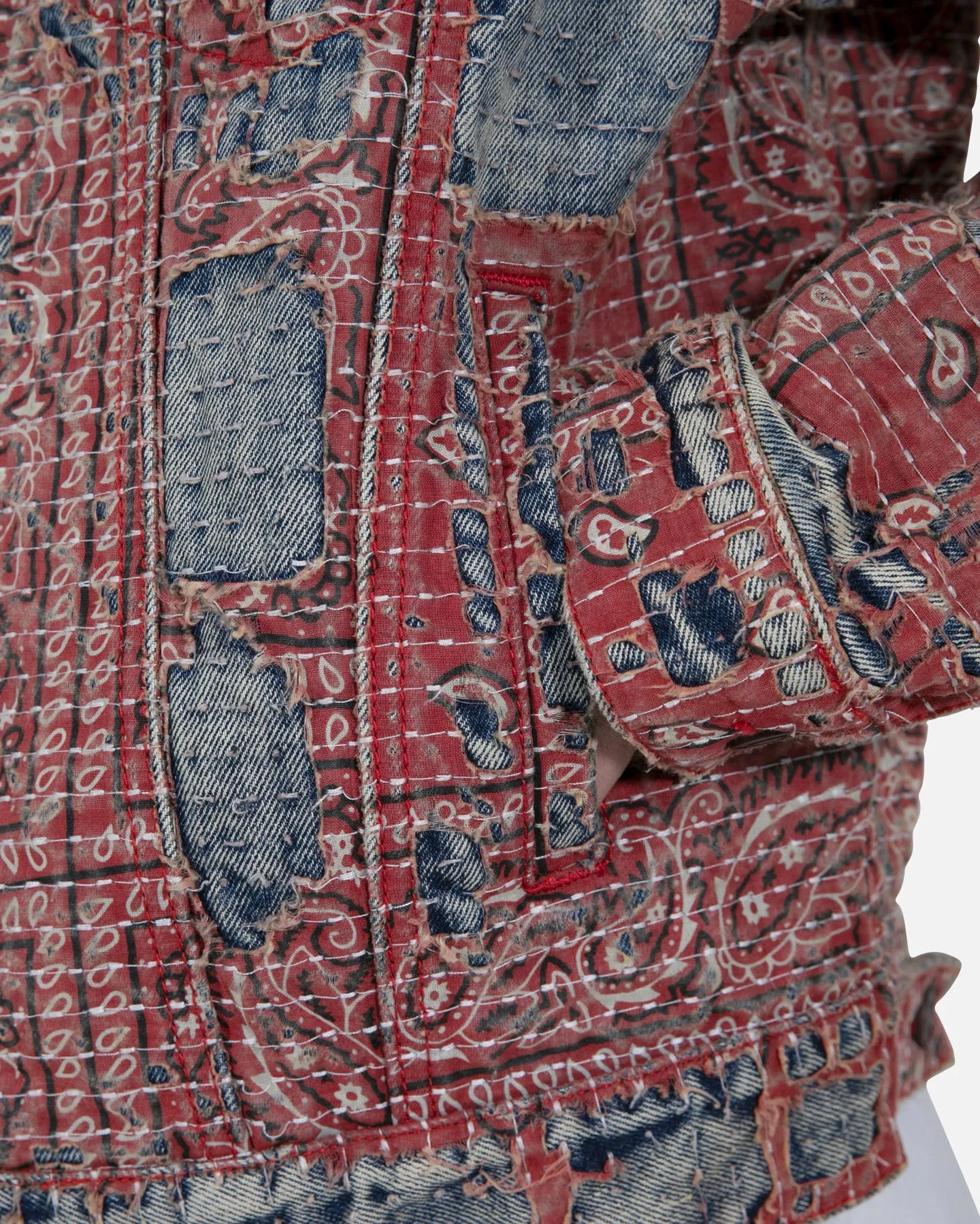 MNML Boro Paisley Trucker Jacket Blue/Red