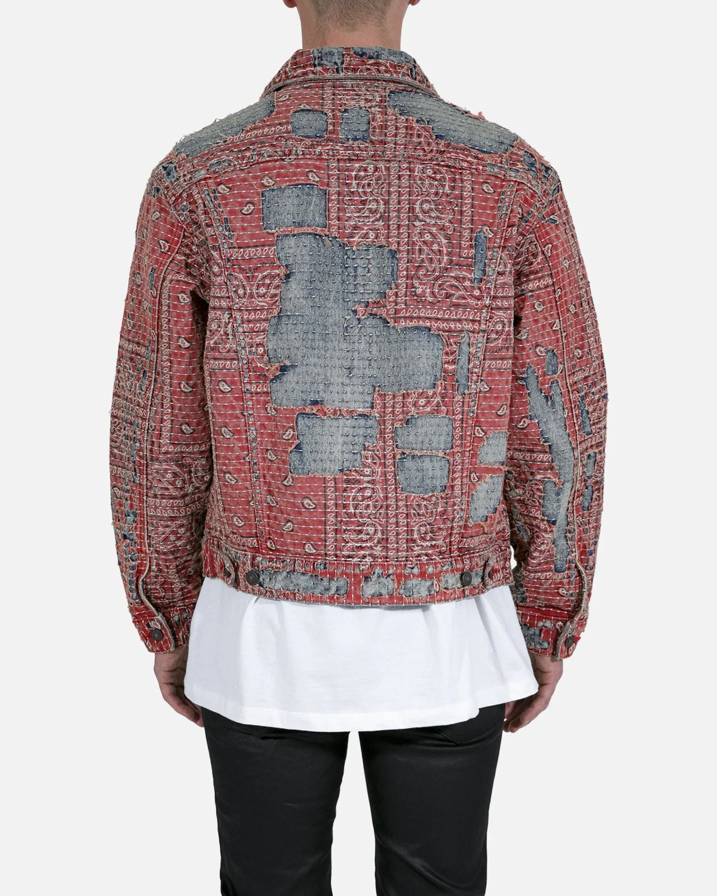 MNML Boro Paisley Trucker Jacket Blue/Red