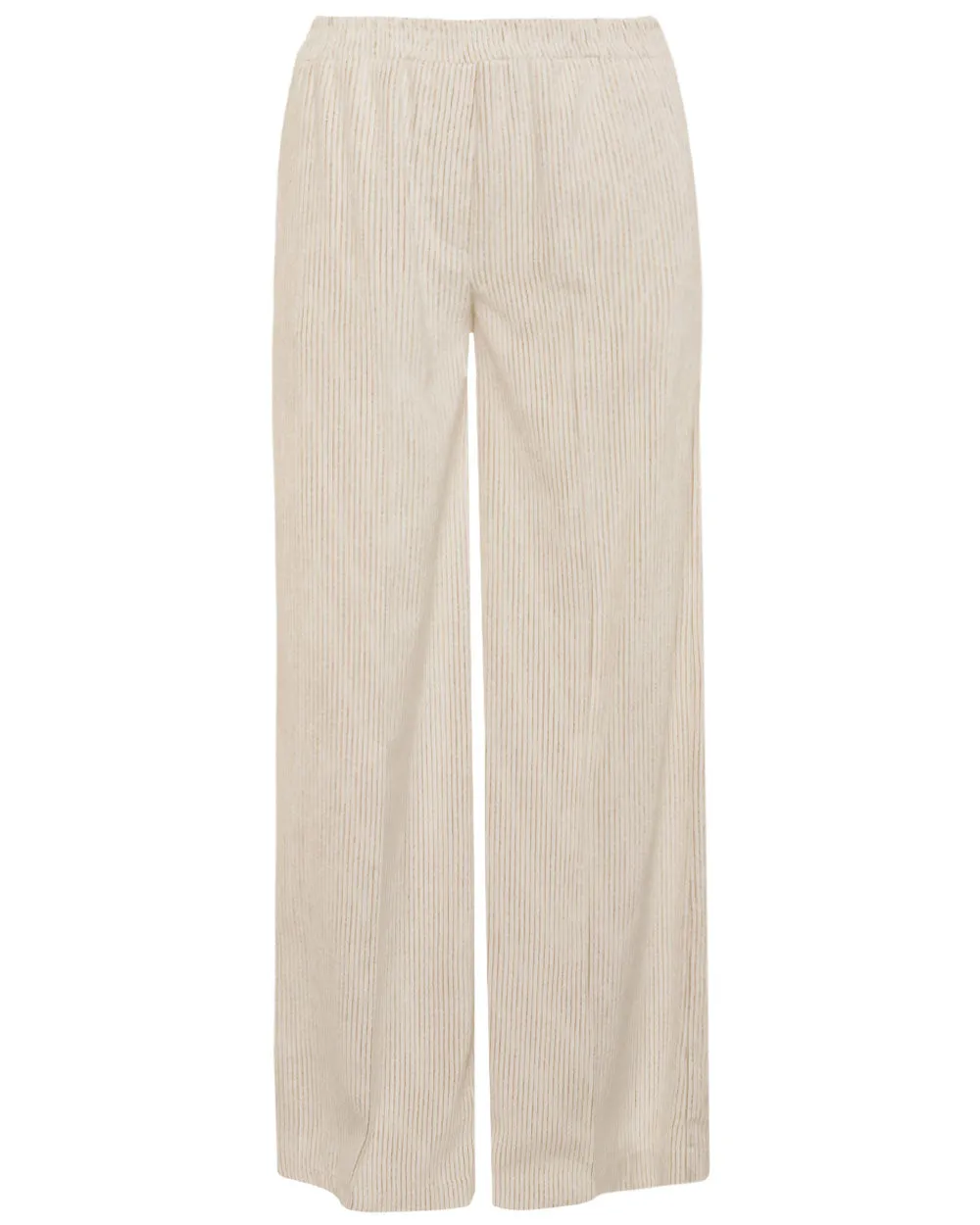 Off White Striped Velvet and Lurex Wide Trousers