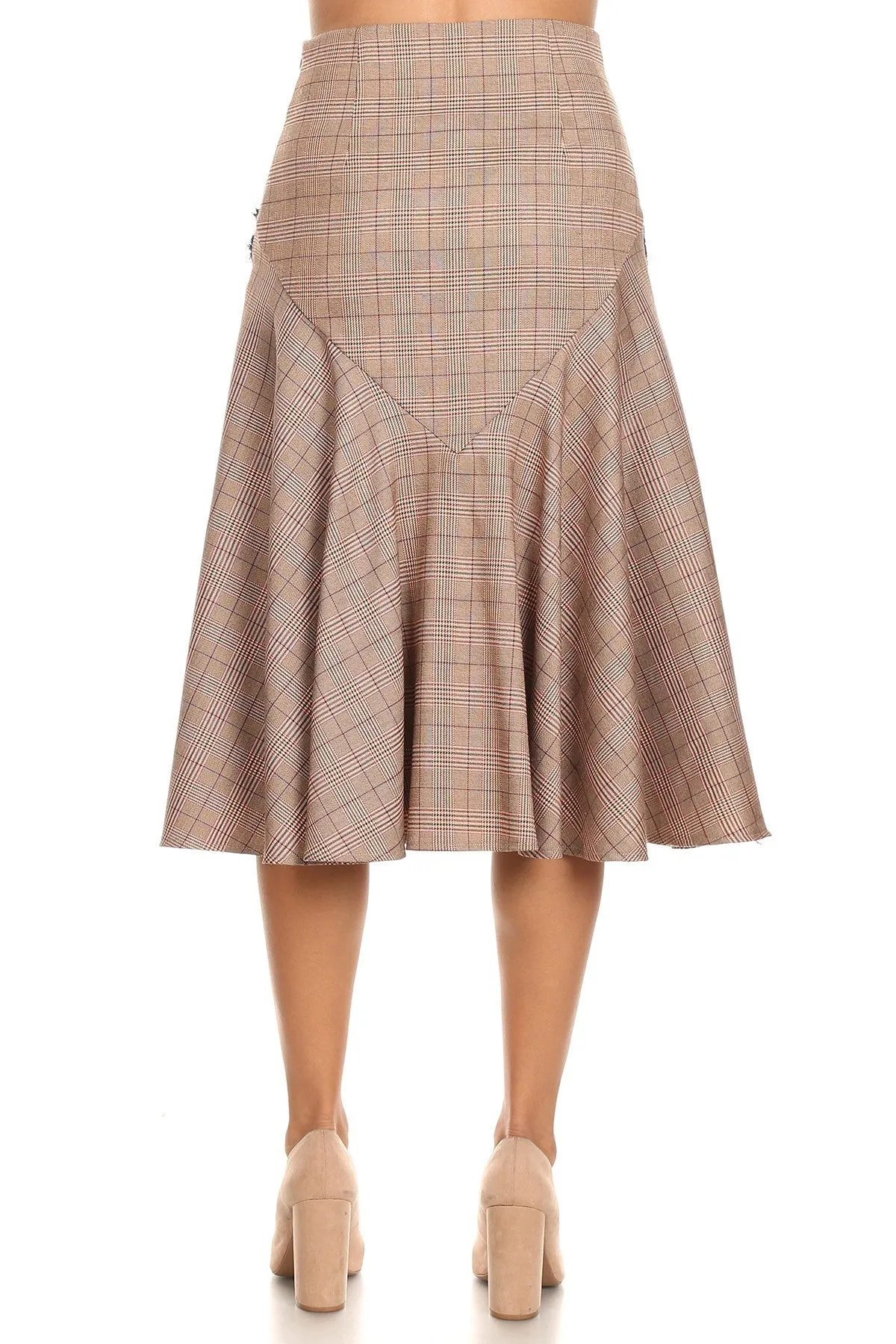 PLAID LACE TRIM SKIRT