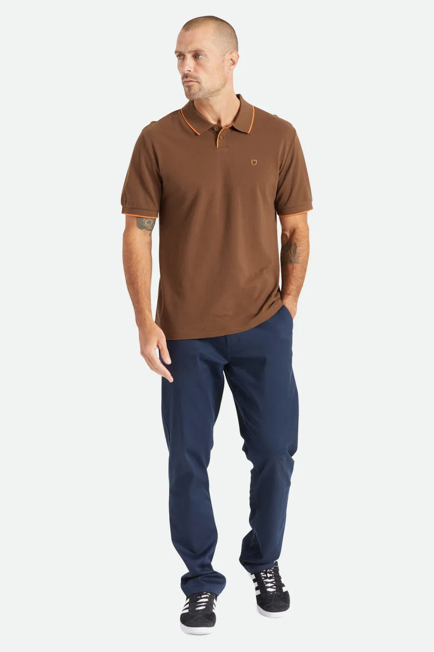 Proper S/S Polo Knit - Desert Palm/Burnt Orange