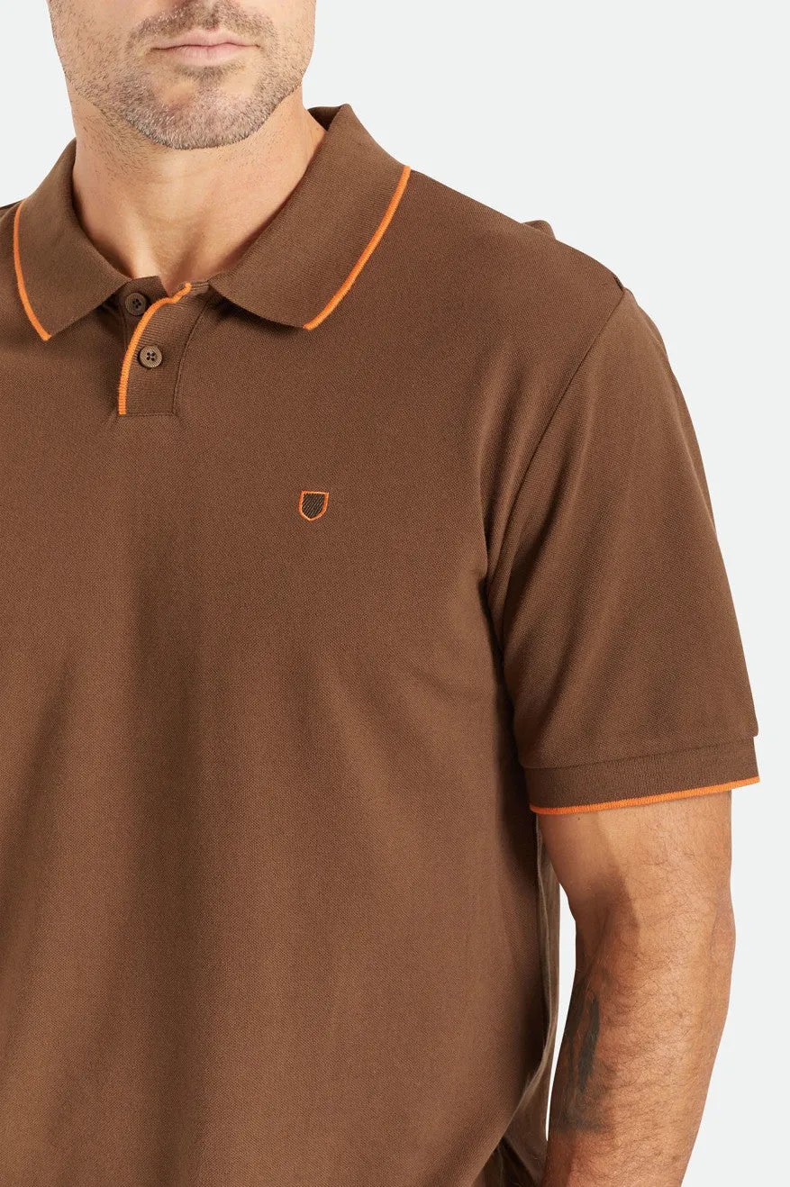 Proper S/S Polo Knit - Desert Palm/Burnt Orange