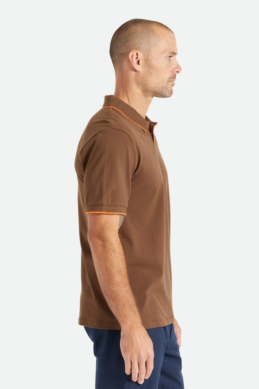 Proper S/S Polo Knit - Desert Palm/Burnt Orange