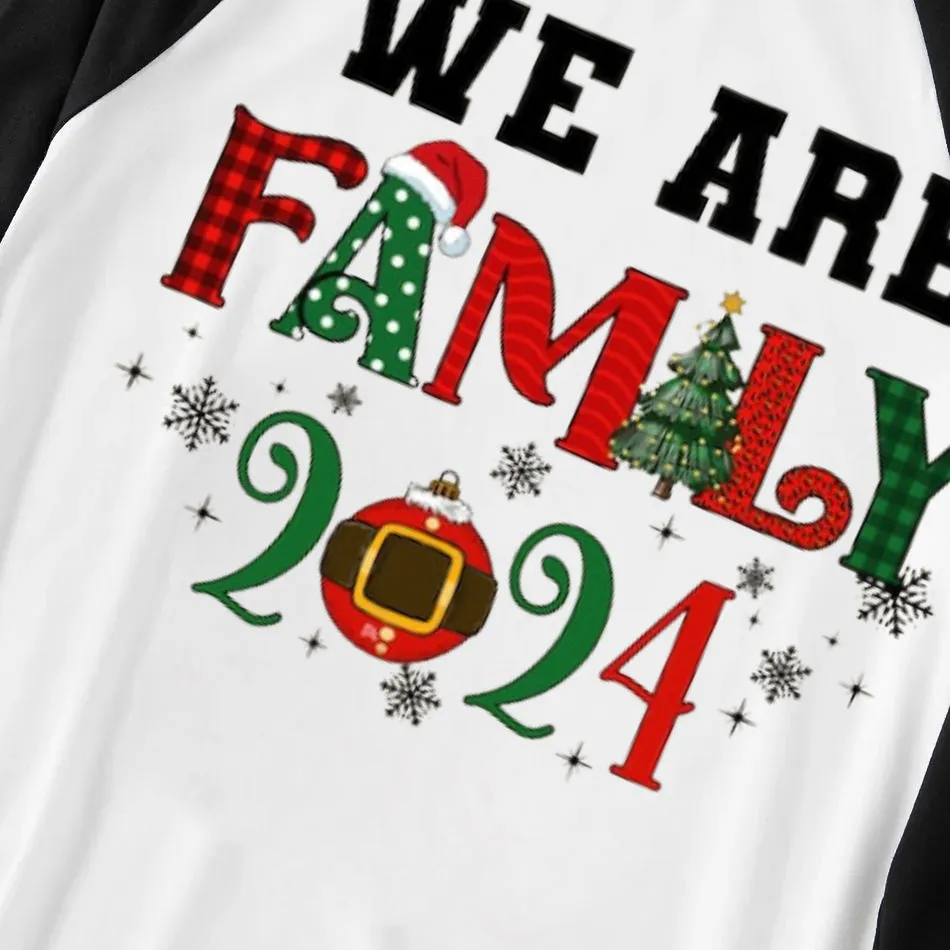 "We are Family 2024" Printed Green and Black Plaid Christmas Family Pajamas