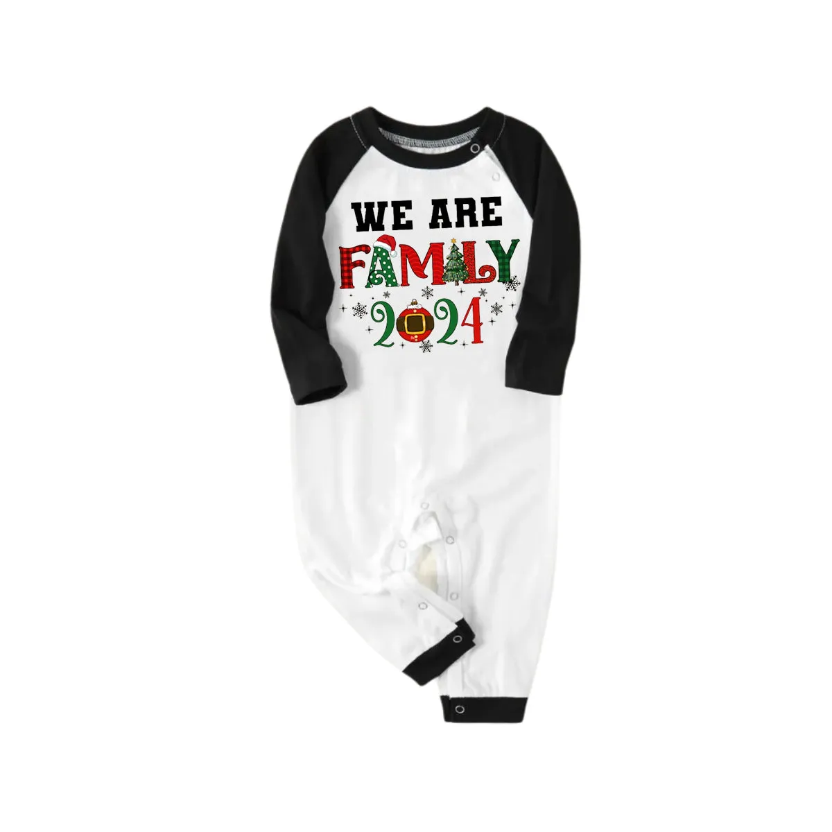 "We are Family 2024" Printed Green and Black Plaid Christmas Family Pajamas