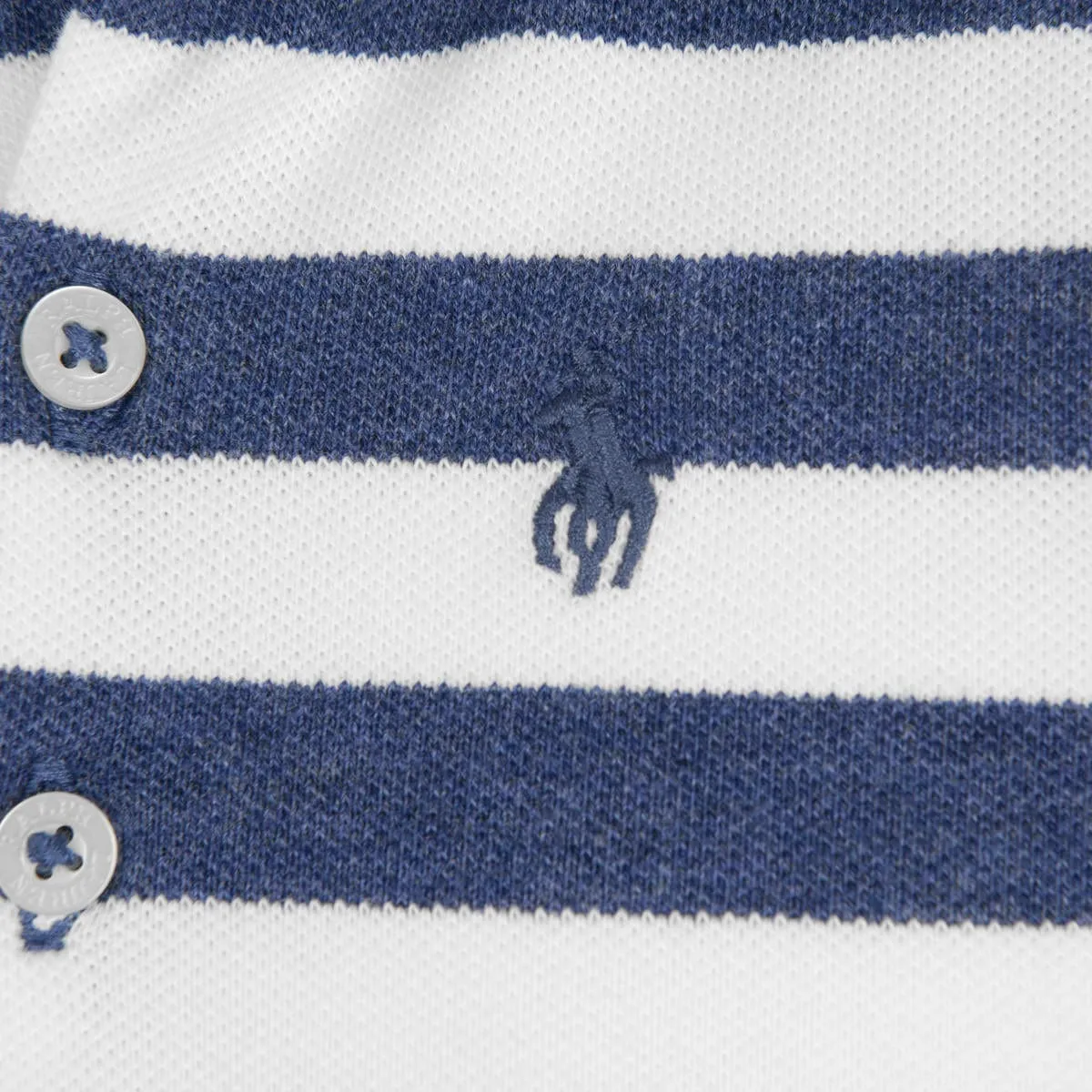 Ralph Lauren Girls Navy Striped Cotton Polo Playsuit