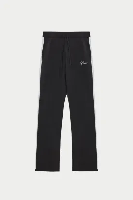 SIDE STRIPE KNITTED JOGGER - BLACK