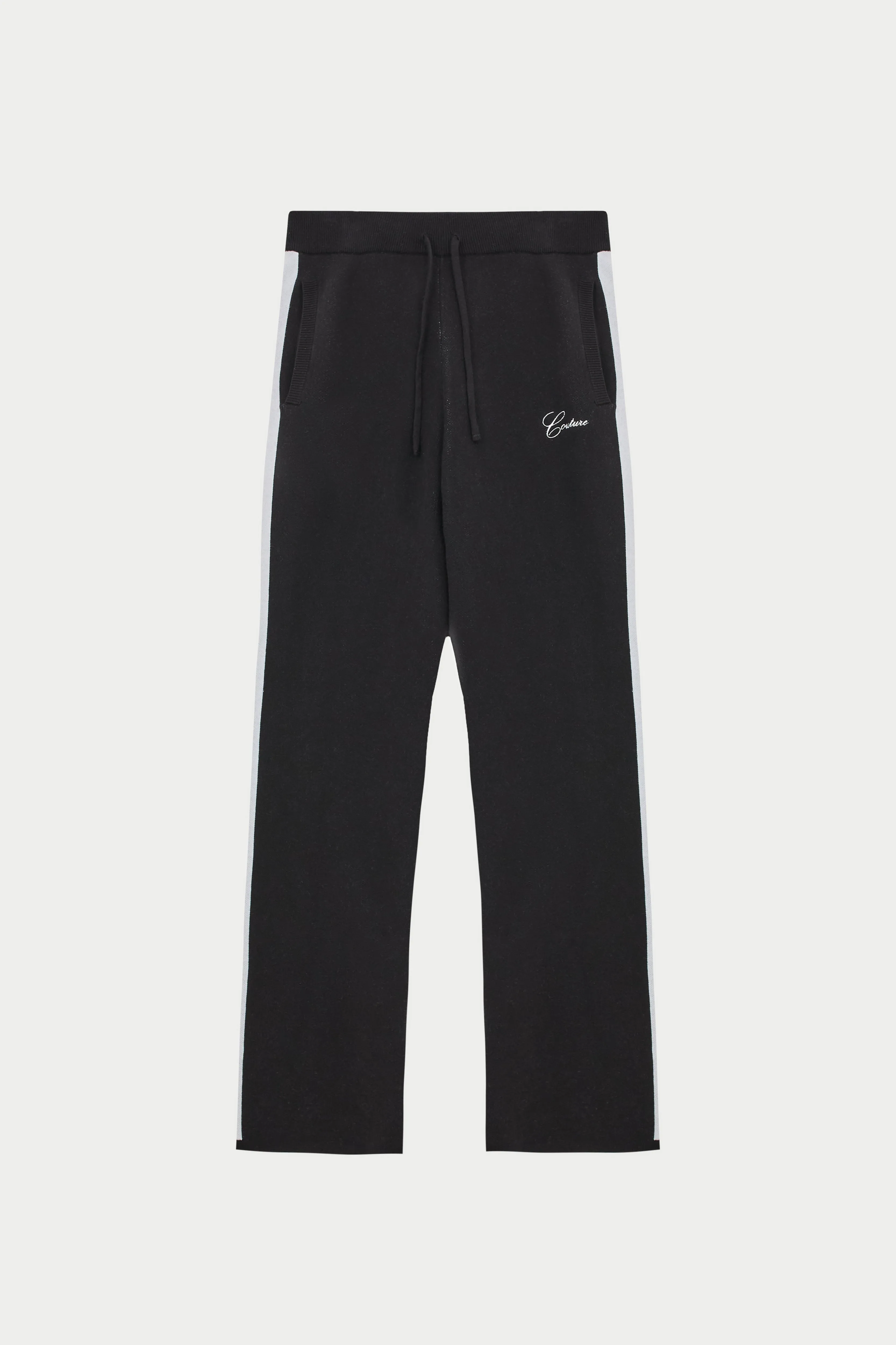 SIDE STRIPE KNITTED JOGGER - BLACK