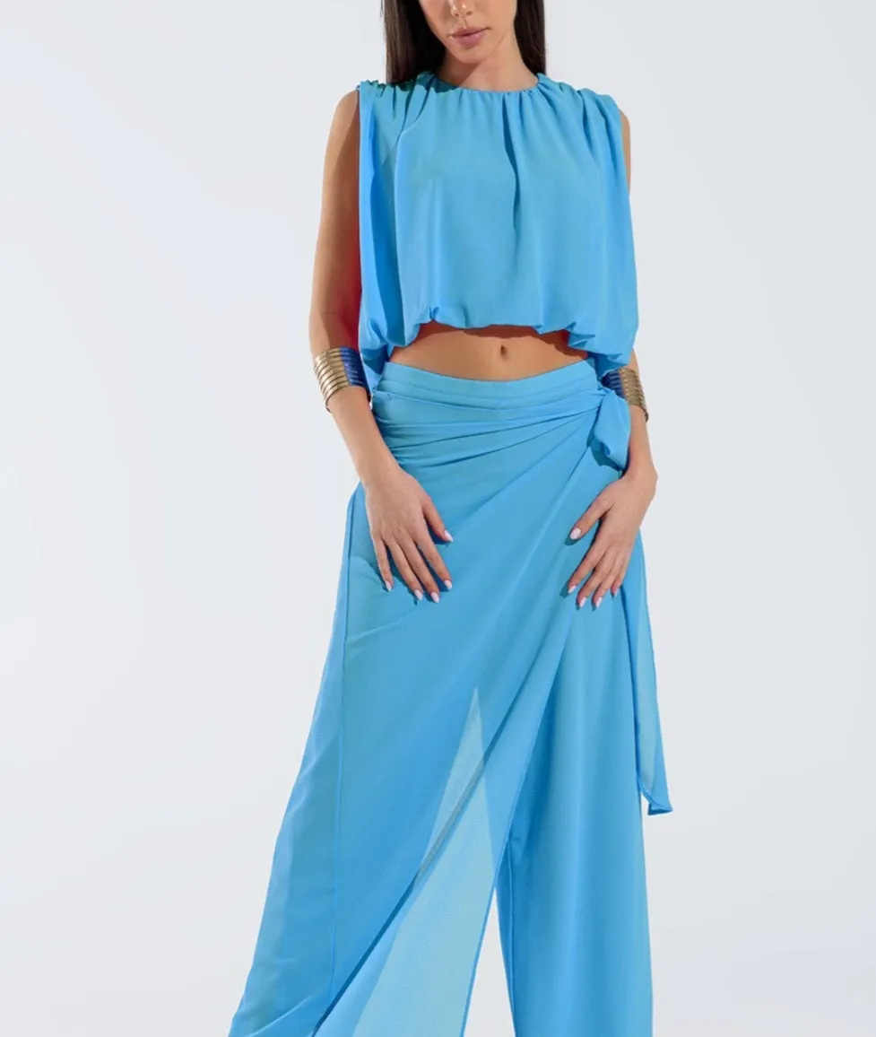 Spring Chiffon Sleeveless Crop Top - Various Colors