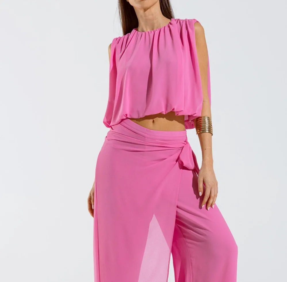 Spring Chiffon Sleeveless Crop Top - Various Colors