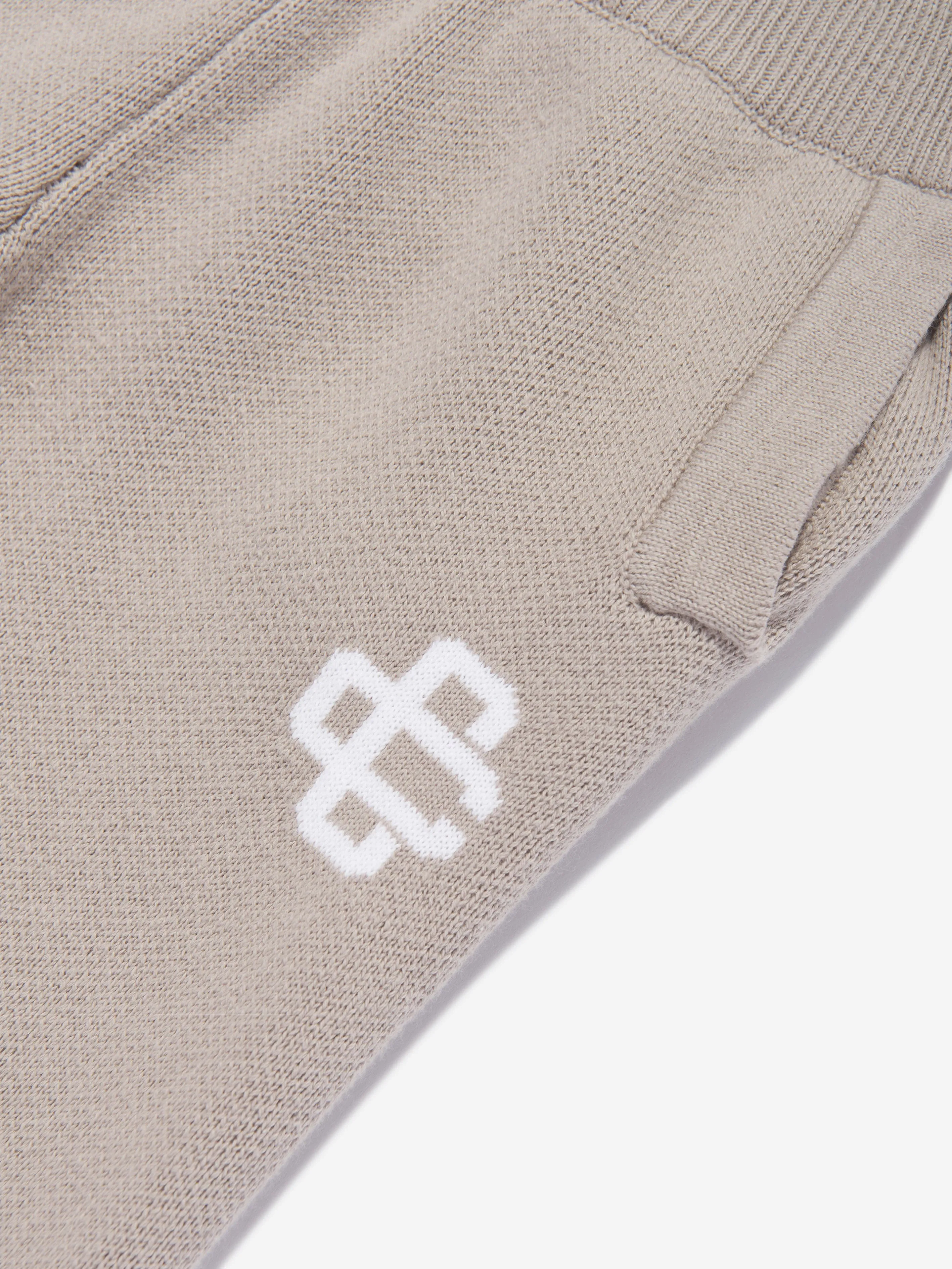 The Couture Club Kids Knitted Emblem Joggers in Beige