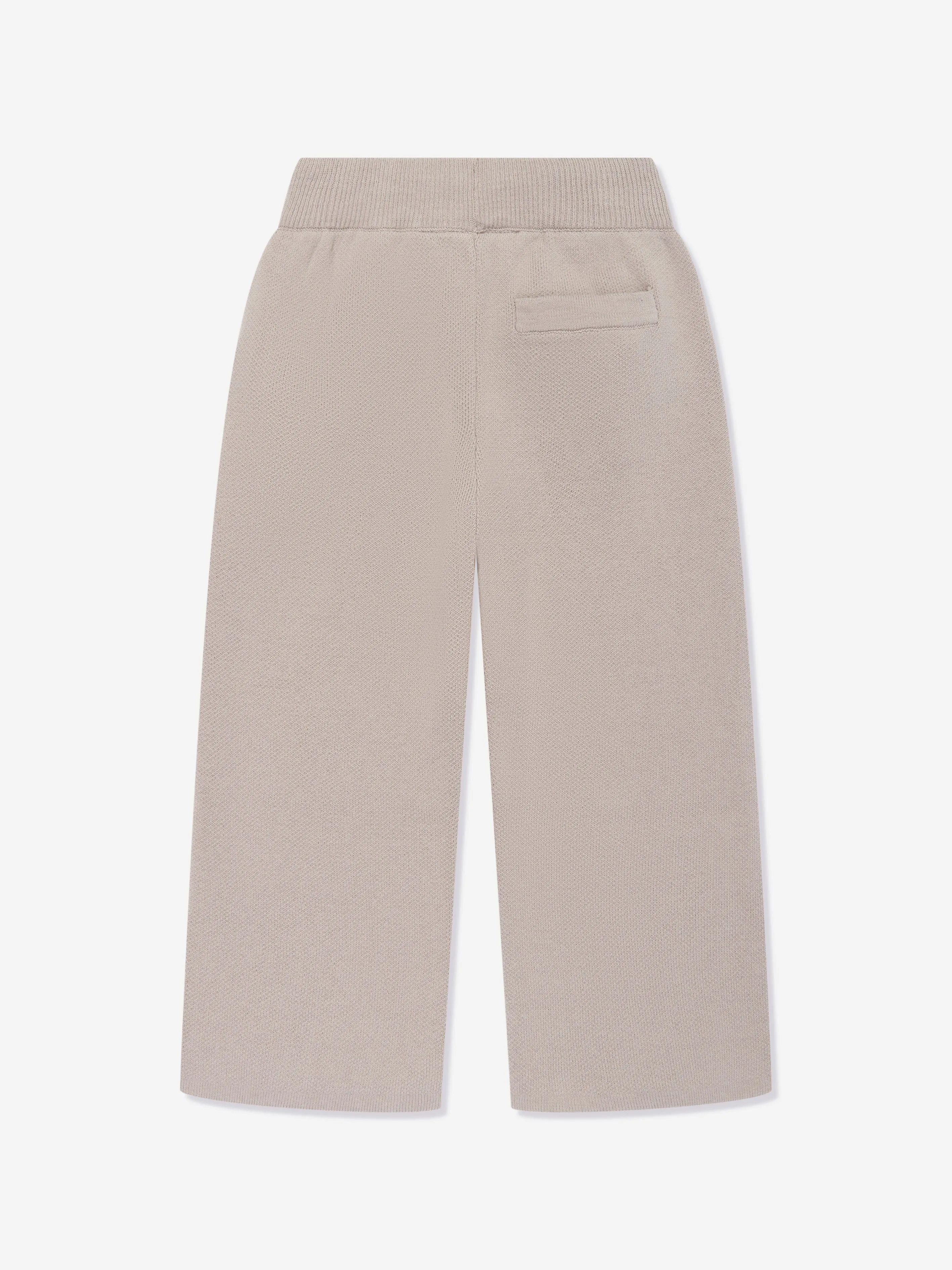 The Couture Club Kids Knitted Emblem Joggers in Beige