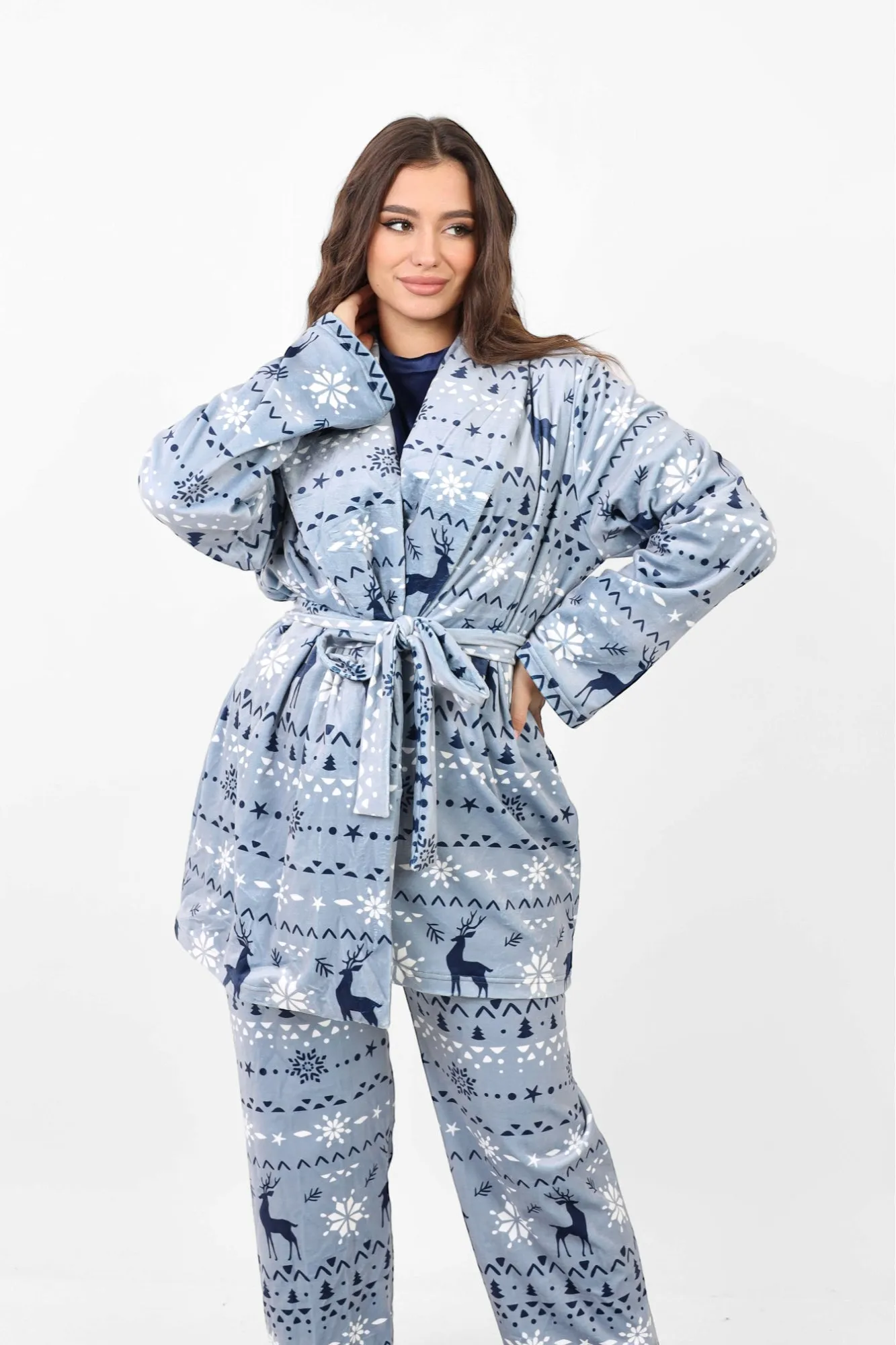 The Pjs Robe 3 Piece Set - Grey