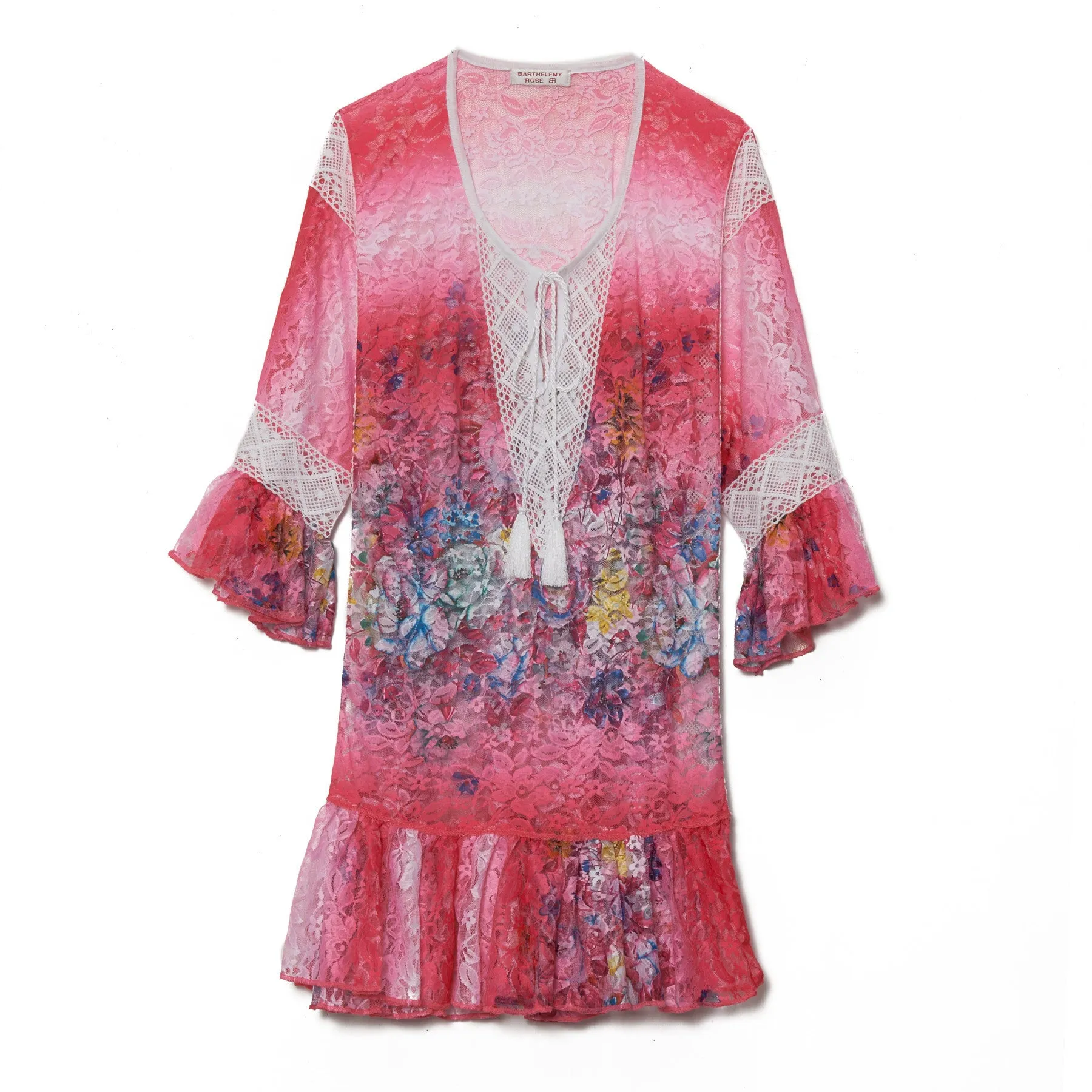 Tie Dye Fuschia Lace Tunic