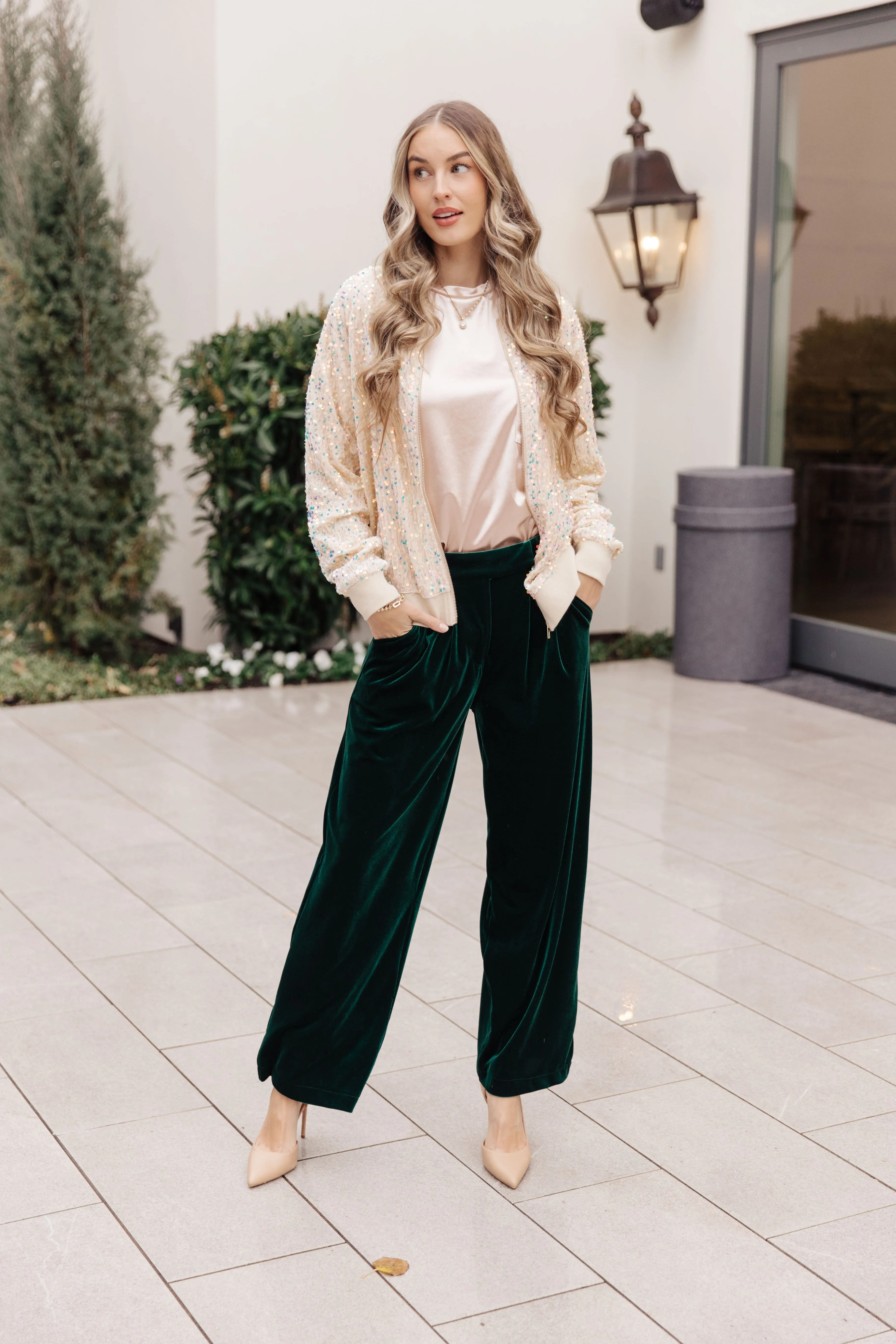 Velvet Elvis Wide Leg Velvet Pants - Very J