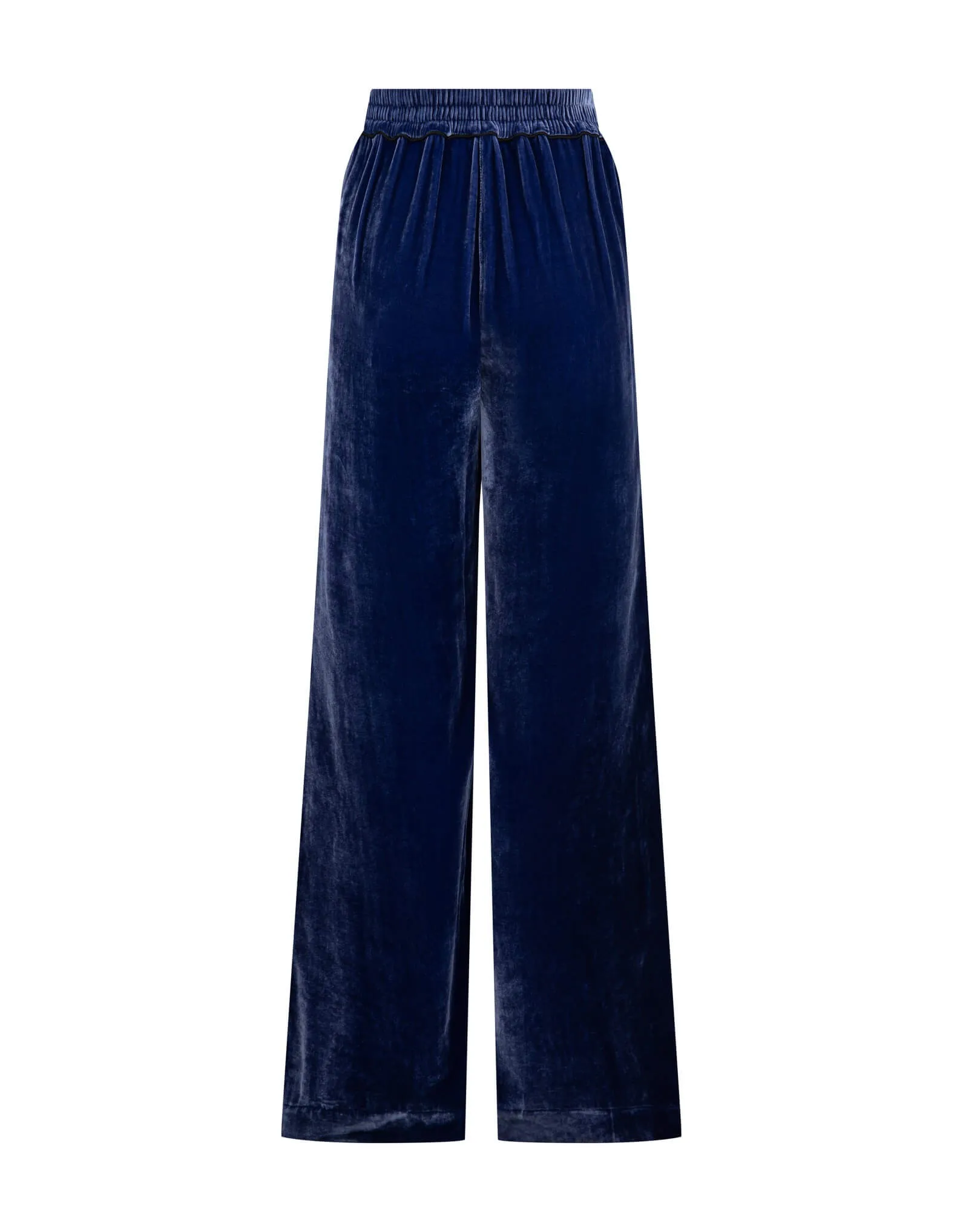 Velvet Wide Leg Pant, Indigo Blue