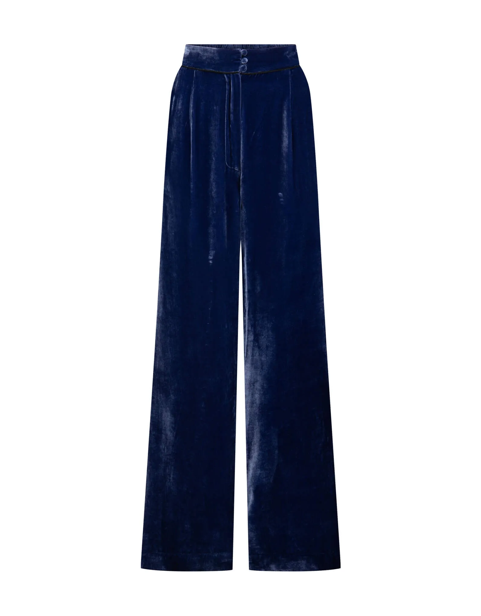 Velvet Wide Leg Pant, Indigo Blue