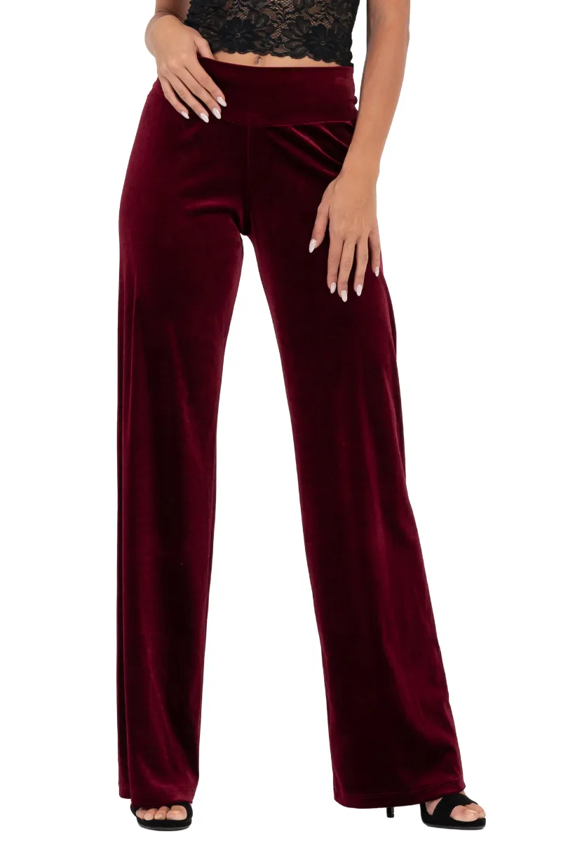 Velvet Wide Leg Pants