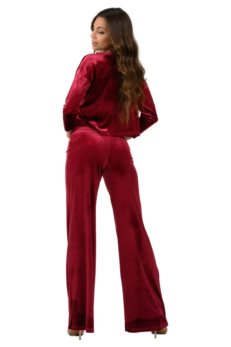 Velvet Wide Leg Pants